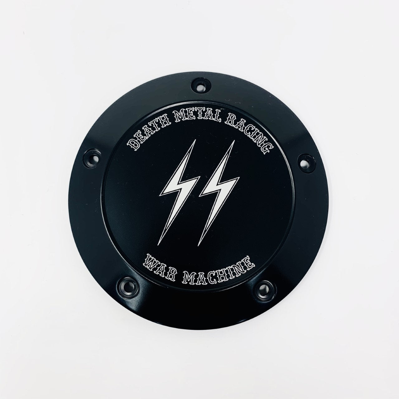 DMR Derby Cover - 19+ Softail Derby Cover Death Metal Racing Black Lightning Bolts