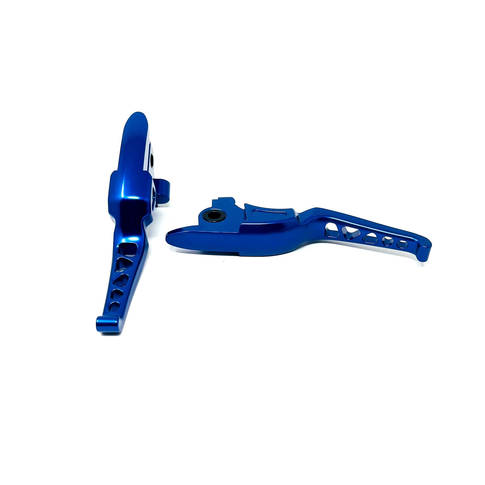 DMR Destroyer Shorty Brake and Clutch Lever Set - 15+ Softail Death Metal Racing Blue