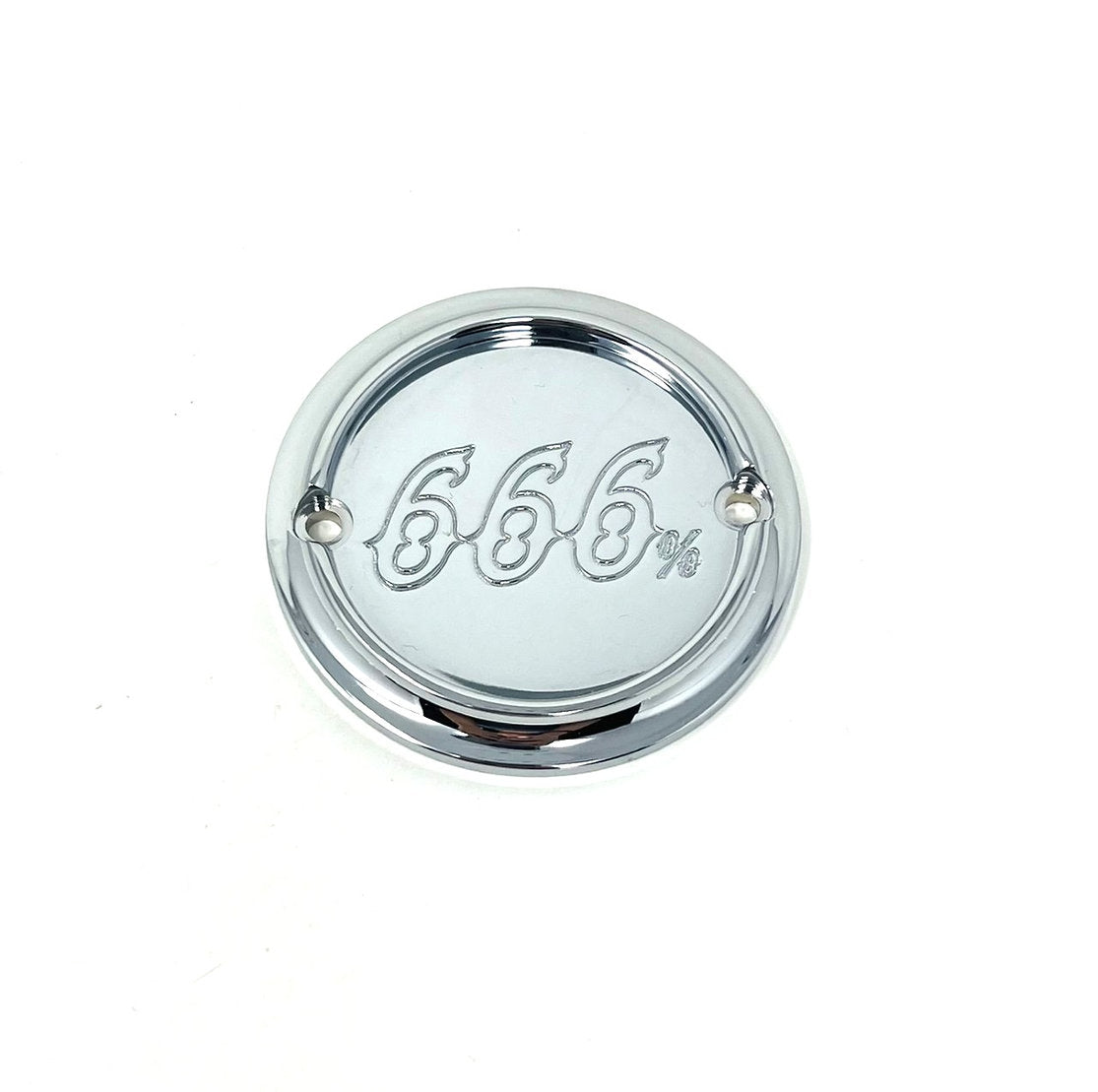 2 Holes Ignition Cover - Shovel / Evo / 04+ Sportster Death Metal Racing Chrome 666%