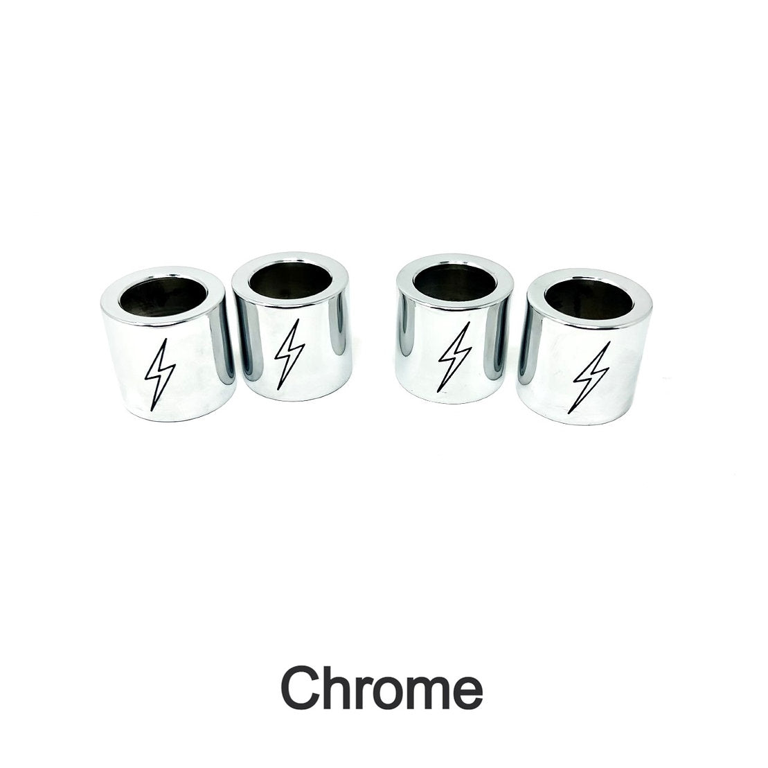 Lightning Bolt Pushrod Spring Covers Pushrod Covers Death Metal Racing Chrome