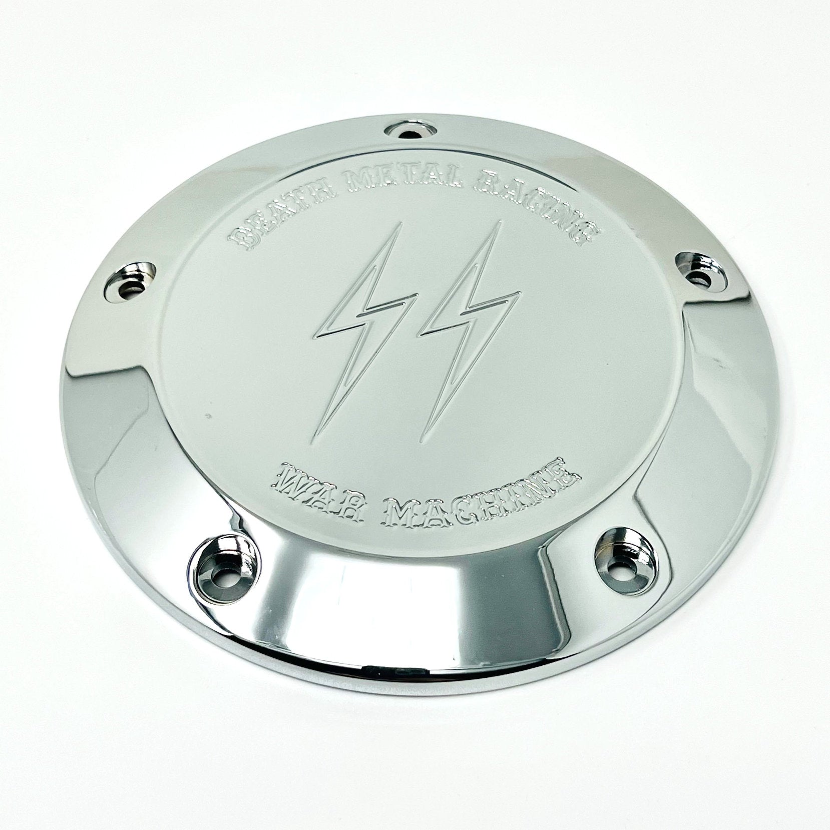DMR Derby Cover - 19+ Softail Derby Cover Death Metal Racing Chrome Lightning Bolts