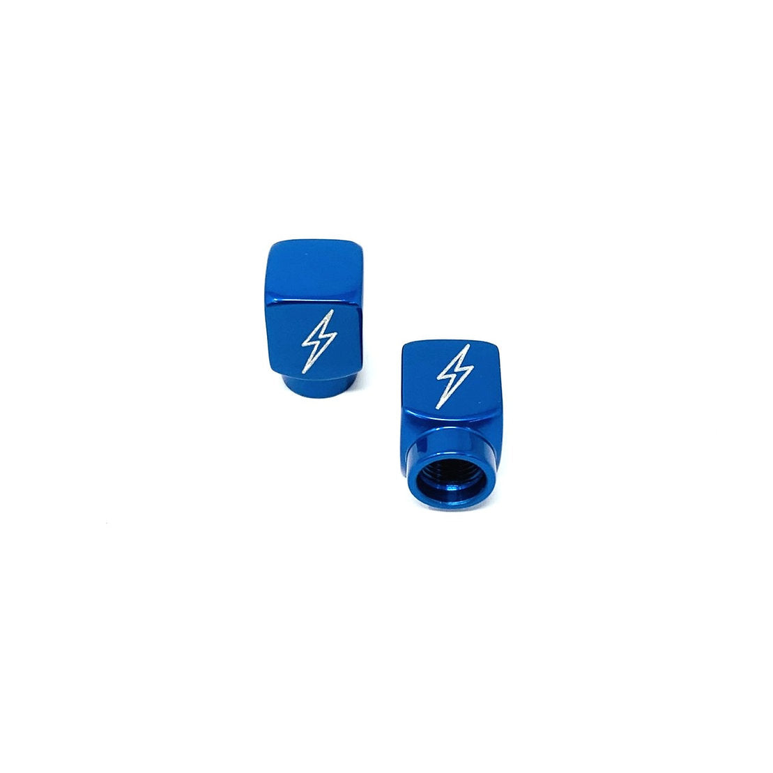 Custom Valve Stem Caps Valve Stem Caps Death Metal Racing Blue Lightning Bolts Short