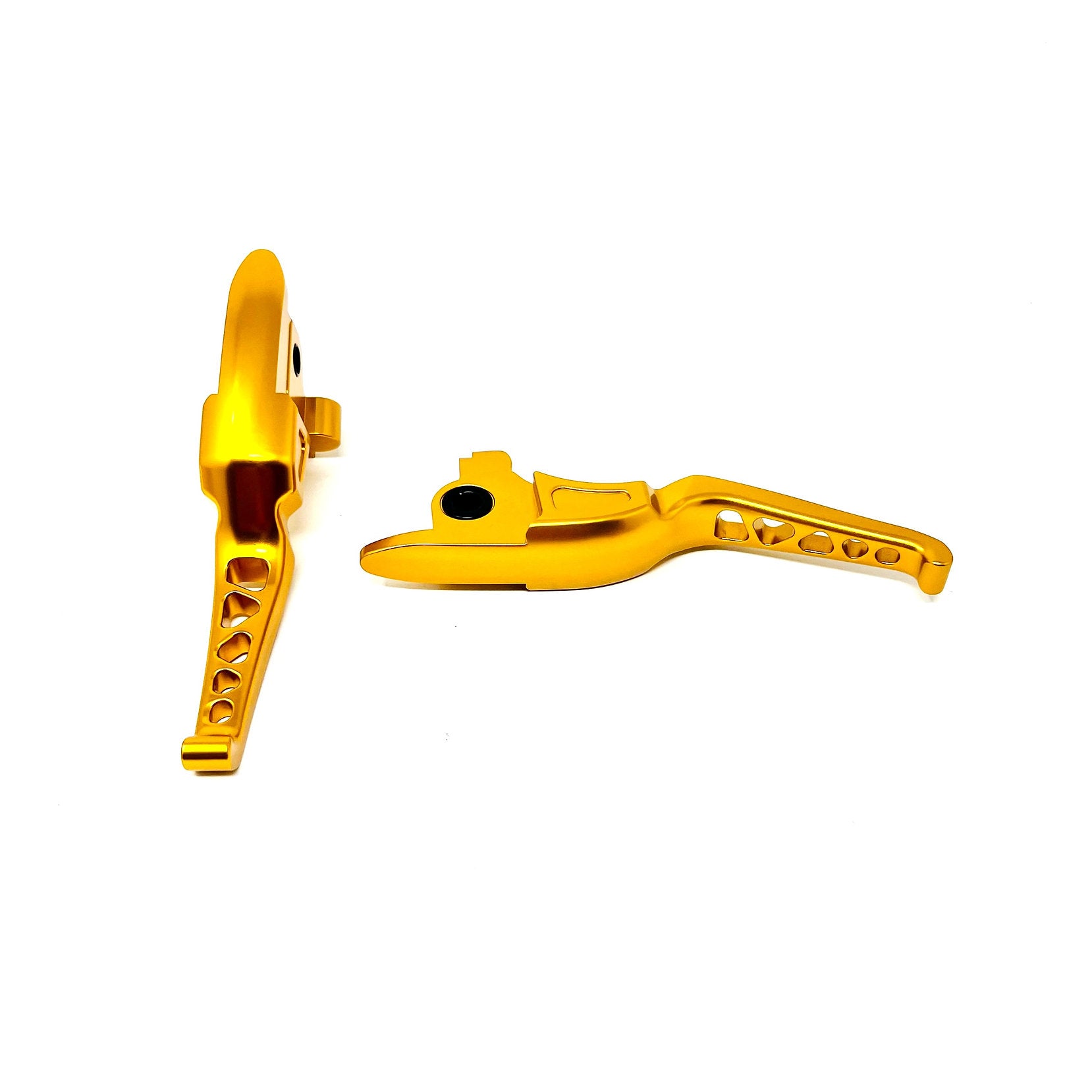 DMR Destroyer Shorty Brake and Clutch Lever Set - 15+ Softail Death Metal Racing Honey Gold