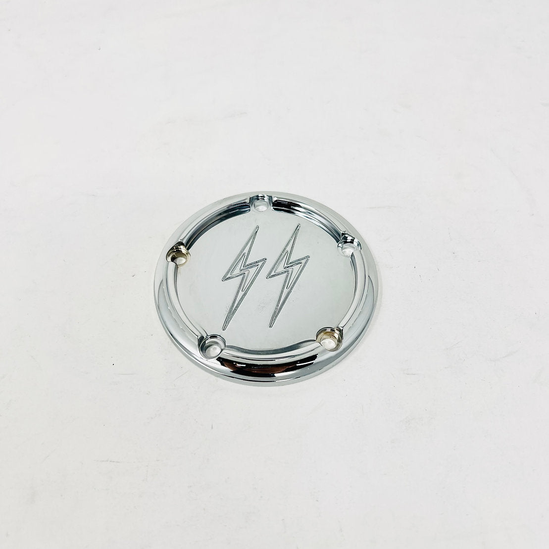 5 Holes Ignition Cover - Twin Cam Timing Cover Death Metal Racing Chrome Lightning Bolts