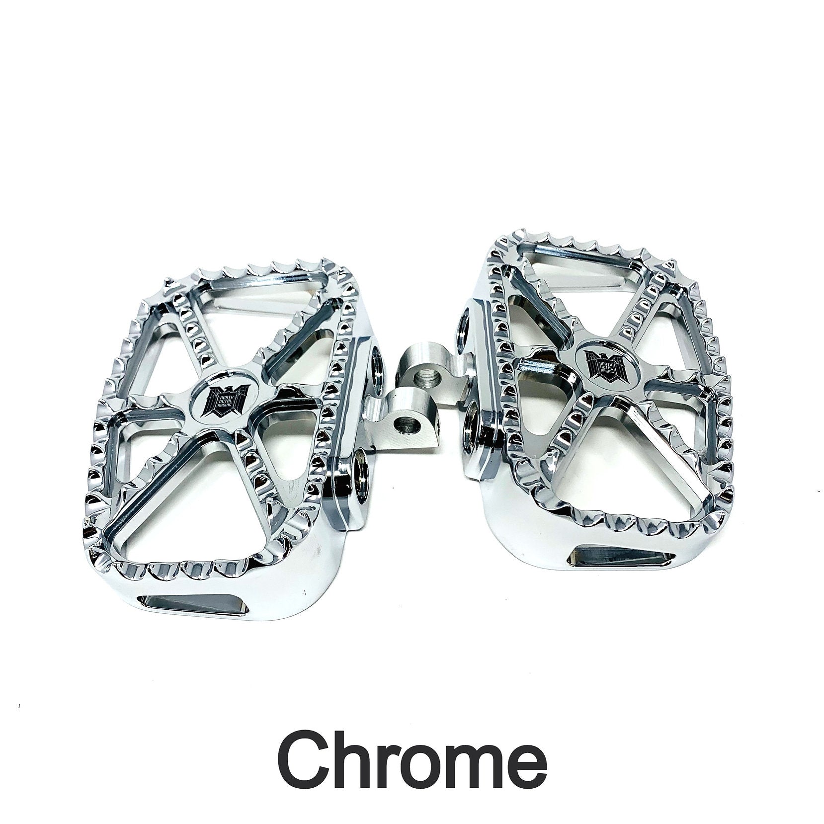 DMR Bear Trap Mini Boards Floorboards Death Metal Racing Chrome Standard Male Mount Clevis