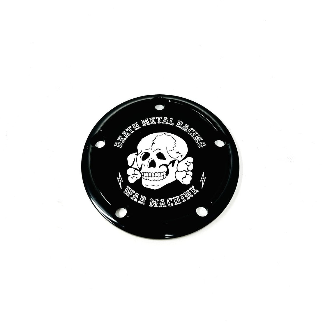 5 Holes Ignition Cover - Twin Cam Timing Cover Death Metal Racing Black Skull