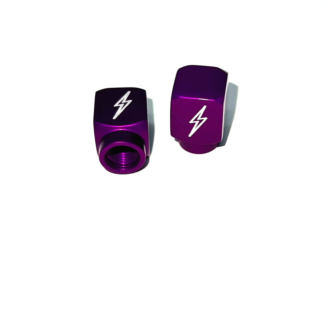 Custom Valve Stem Caps Valve Stem Caps Death Metal Racing Purple Lightning Bolts Short