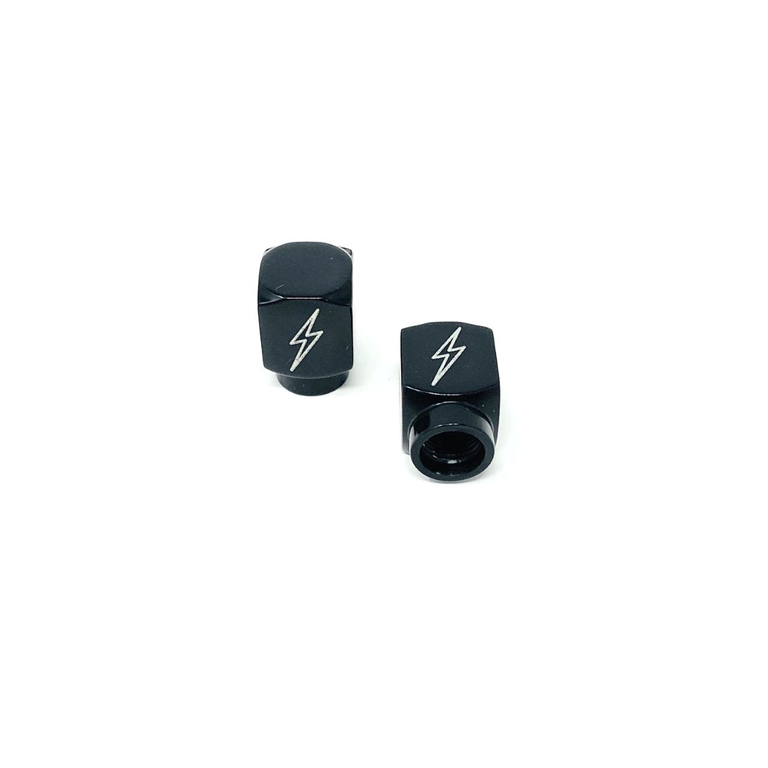 Custom Valve Stem Caps Valve Stem Caps Death Metal Racing Black Lightning Bolts Short