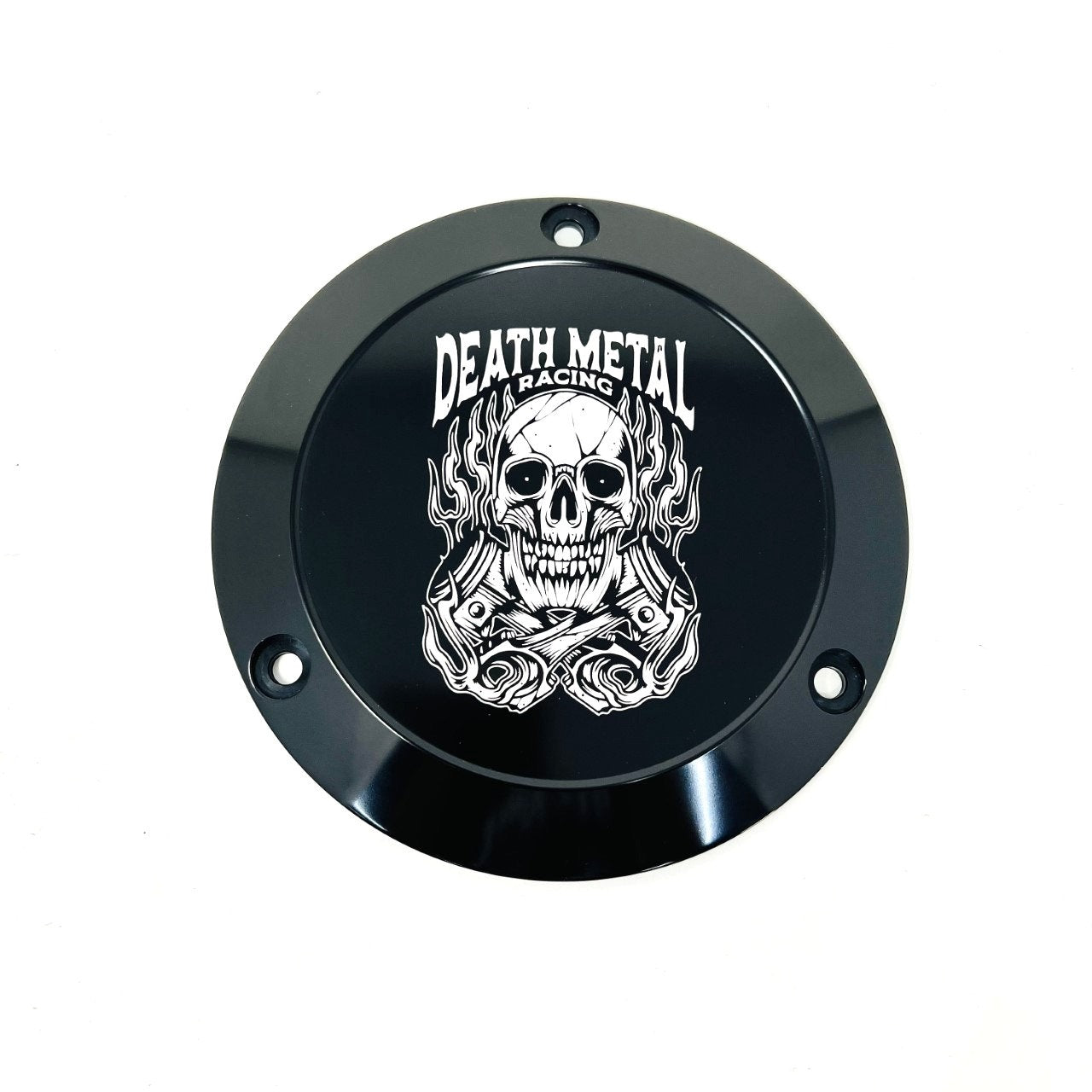 DMR Derby Cover - 19+ Softail Derby Cover Death Metal Racing Black Skull / Pistons