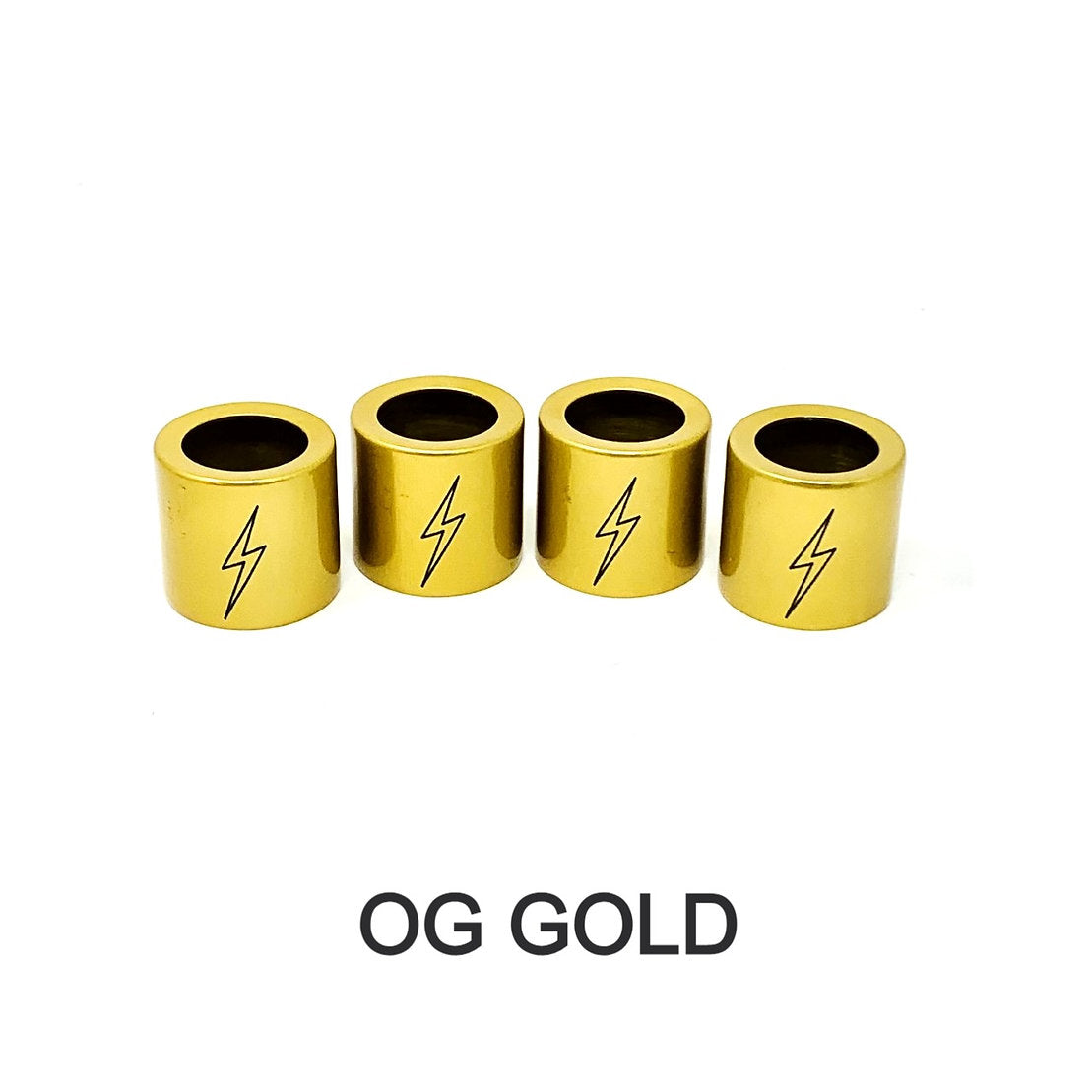 Lightning Bolt Pushrod Spring Covers Pushrod Covers Death Metal Racing OG Gold