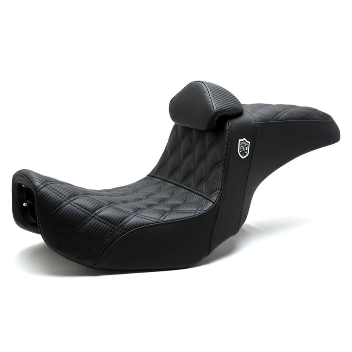 SDC Pro Series Performance Gripper Seat - Dyna Seat Saddlemen Black With Backrest