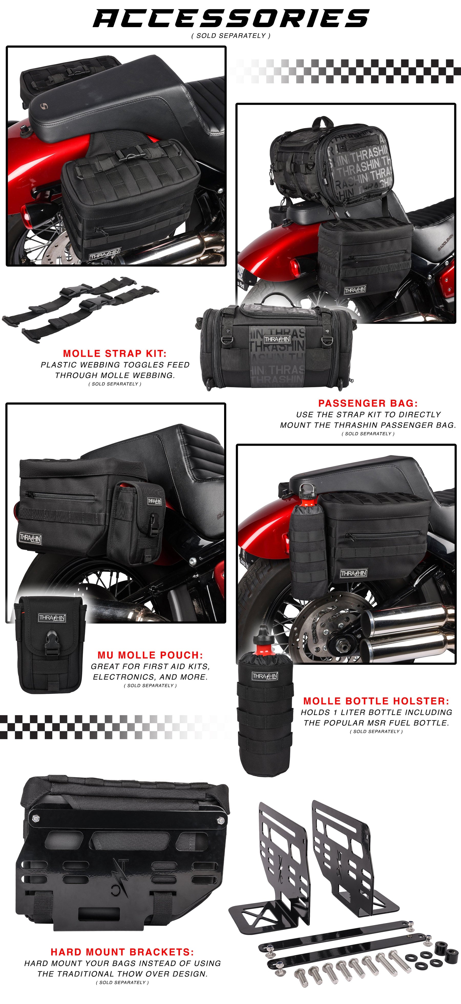 Essential Saddlebags - 10 Liters Saddlebags Thrashin Supply Co.