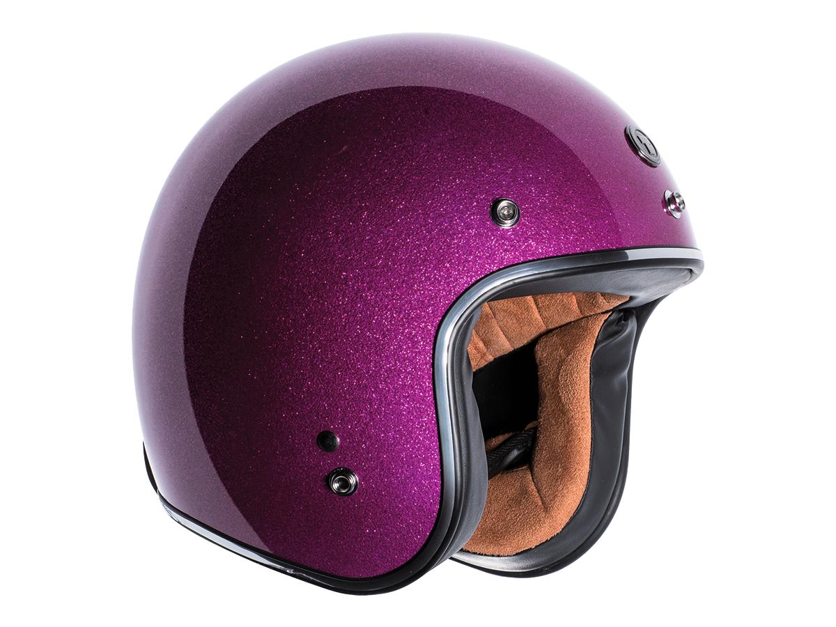 Torc Helmets Del Mar (T-50) ECE Open Face Helmet, Bubblegum Mega Flake Open Face Helmet Torc Helmets