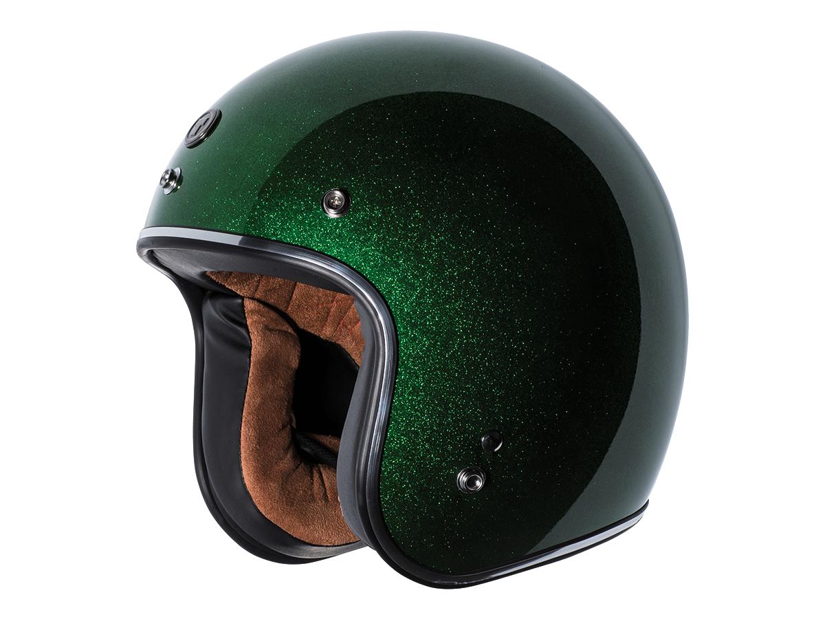 Torc Helmets Del Mar (T 50) Ece Open Face Helmet, Limcycles Green Mega Flake Open Face Helmet Torc Helmets