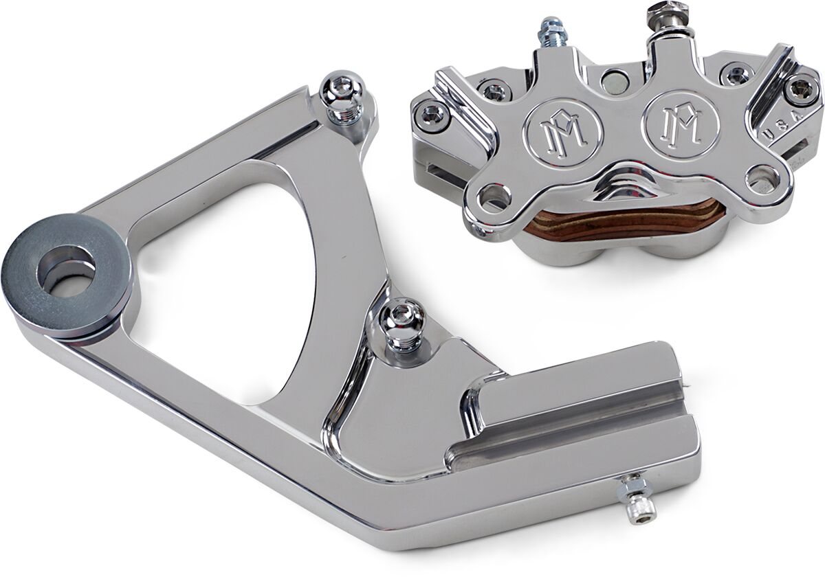4 Piston Rear Caliper & Bracket, Polished - 87-99 Softail Brake Calipers Performance Machine (Pm)
