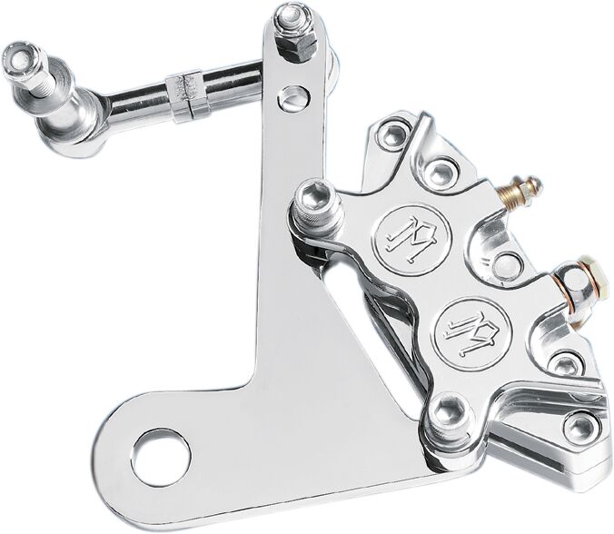 4 Piston Front Caliper & Bracket, Chrome - 73-83 Electra Glide Brake Calipers Performance Machine (Pm) Default Title