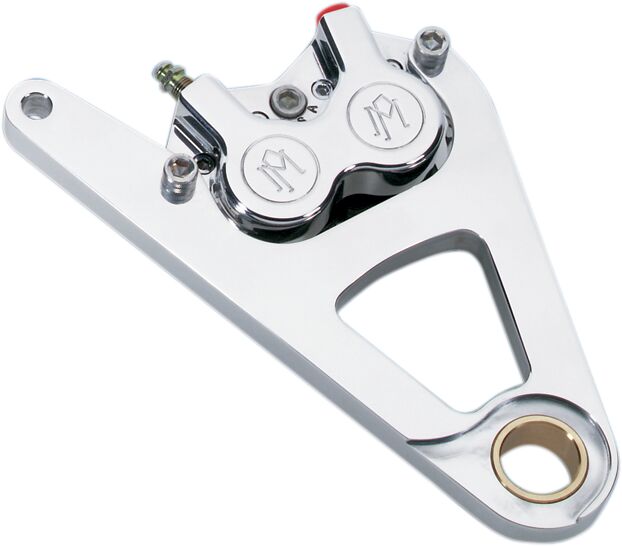 4 Piston Front Caliper & Bracket, Chrome - 88-99 Softail Springer Brake Calipers Performance Machine (Pm) Default Title