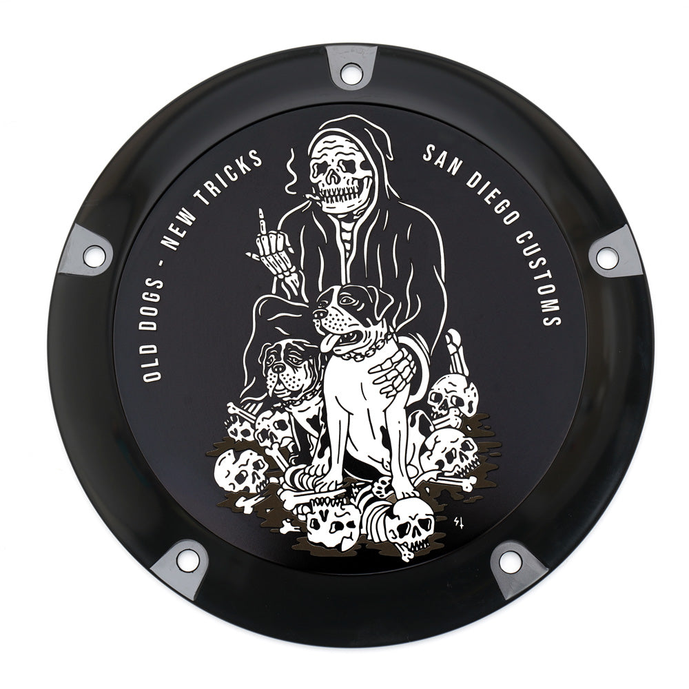 "OLD DOGS" Derby Cover - 16+ Touring Derby Cover San Diego Customs