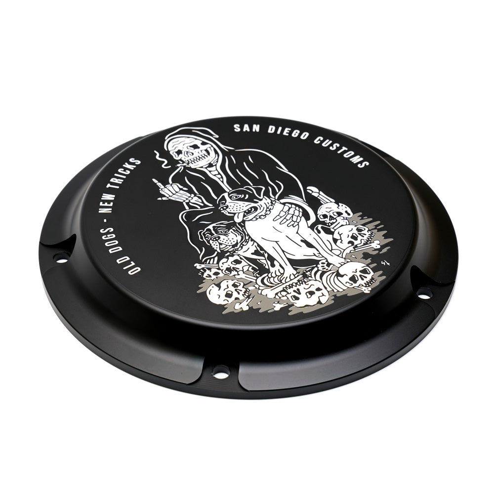 "OLD DOGS" Derby Cover - Twin Cam Derby Cover San Diego Customs