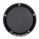"LOGO" Derby Cover - Twin Cam Derby Cover San Diego Customs Matte Black
