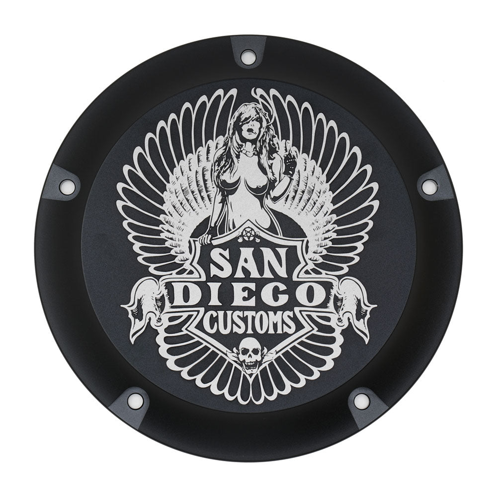 "EASY" Derby Cover - 16+ Touring Derby Cover San Diego Customs Black