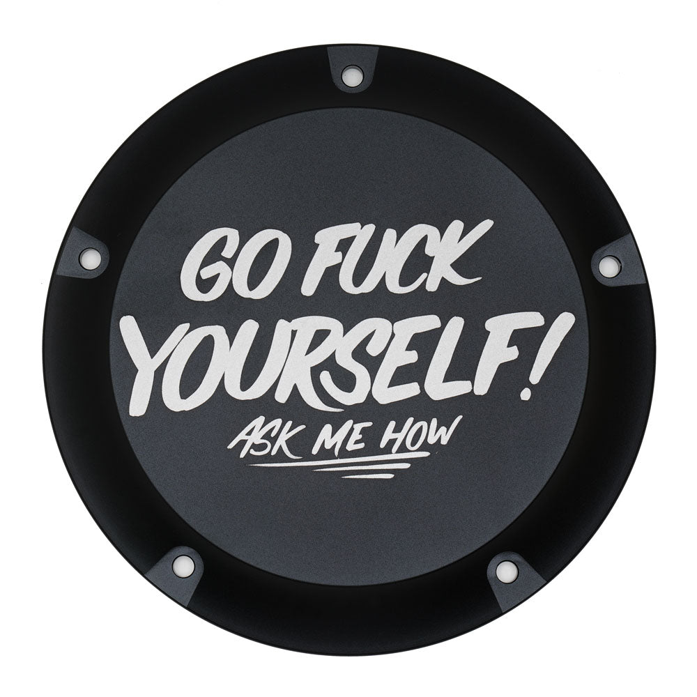 "GFY" Derby Cover - 16+ Touring Derby Cover San Diego Customs Black