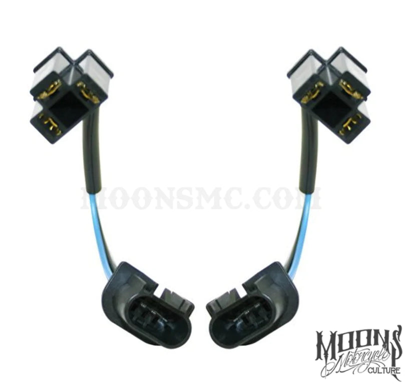 H13 to H4 Headlight Conversion Cable - Pair Wire Harness Moons Mc