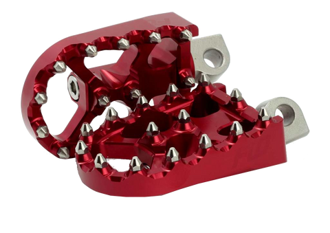 V2 MX Style Foot Pegs Foot Pegs Flo Motorsports Red