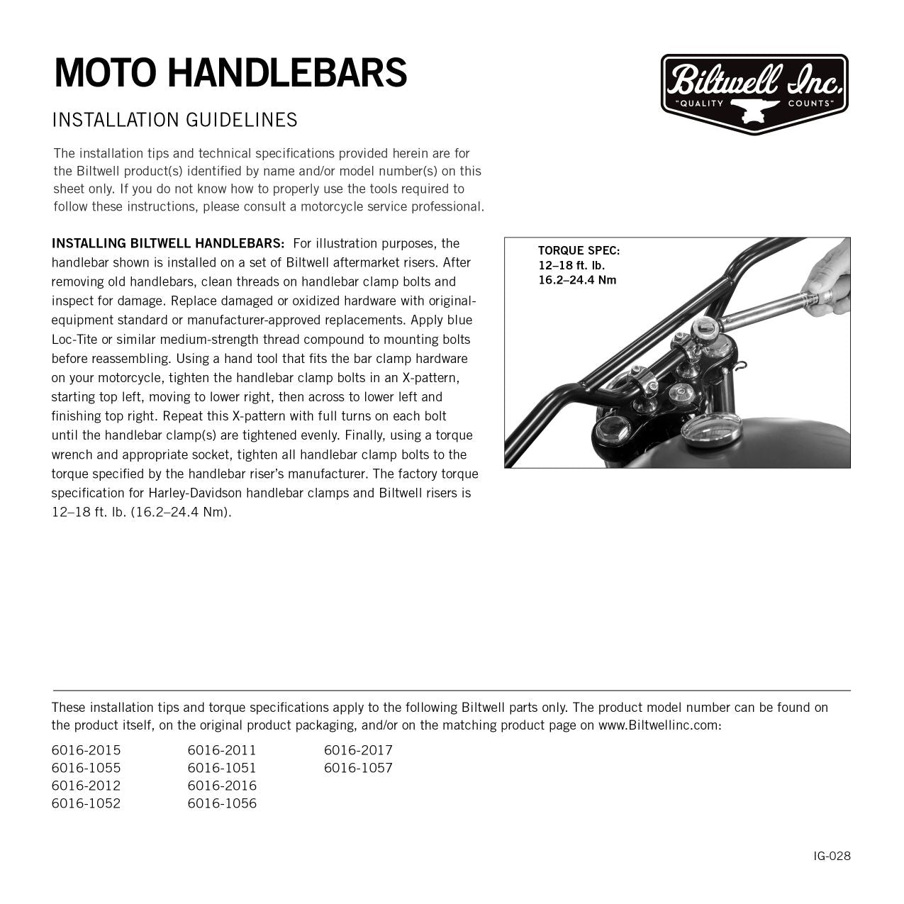 Moto Handlebars Handlebar Biltwell Inc.