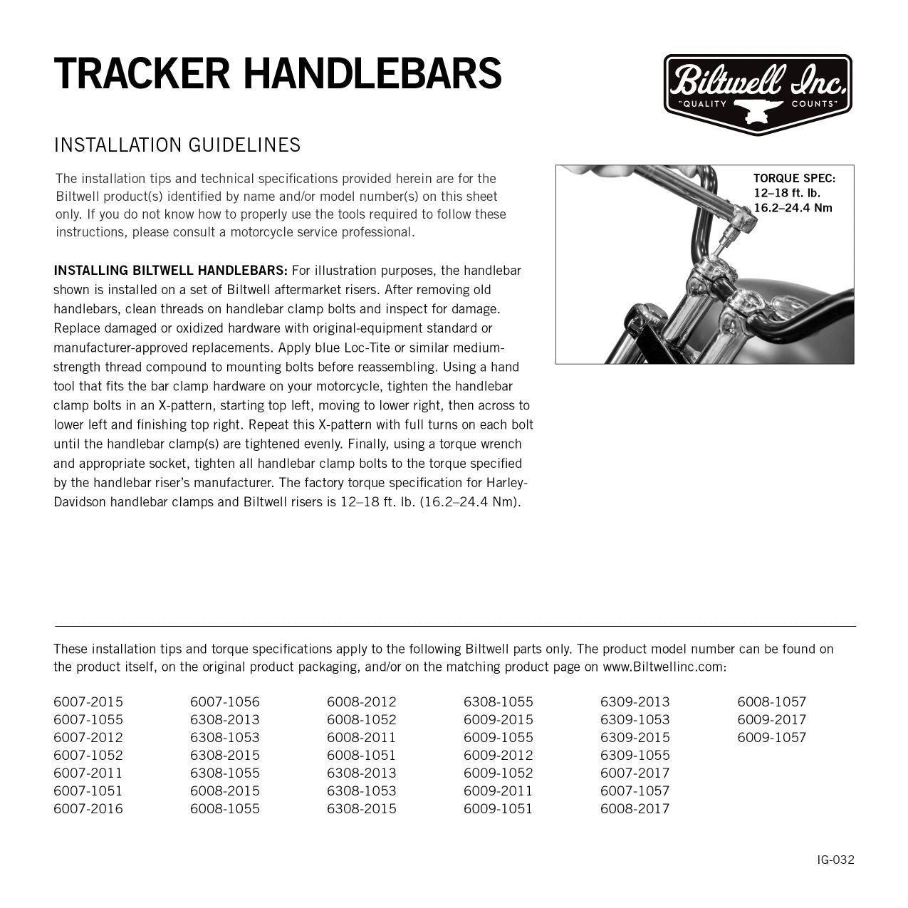 Tracker O/S High Handlebars Handlebar Biltwell Inc.