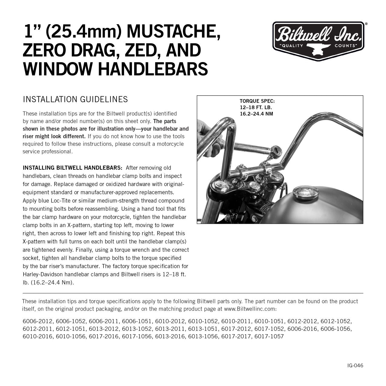 Zero Drag Handlebars Handlebar Biltwell Inc.