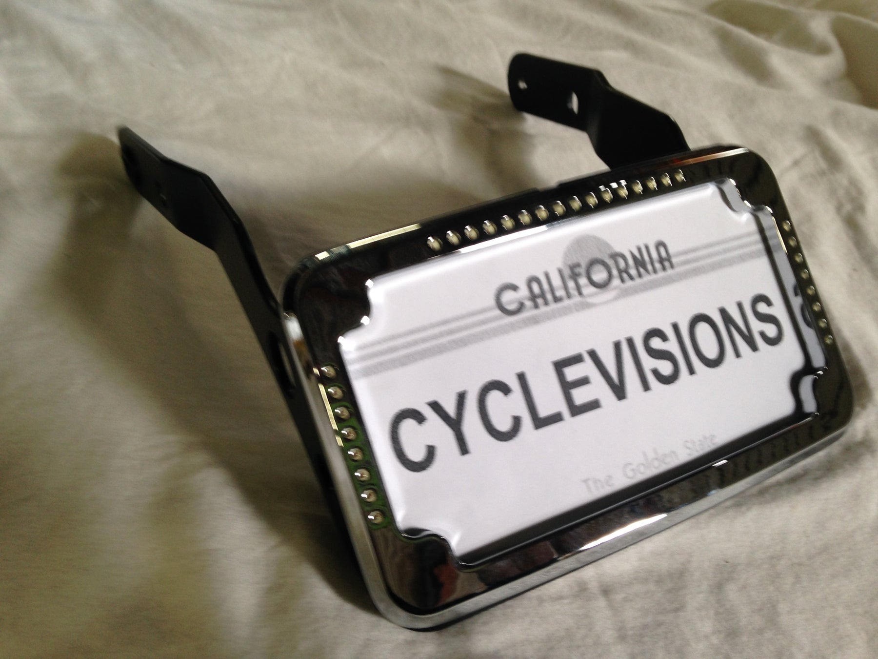 Curved License Plate Relocation - Sportster License Plate Cycle Visions