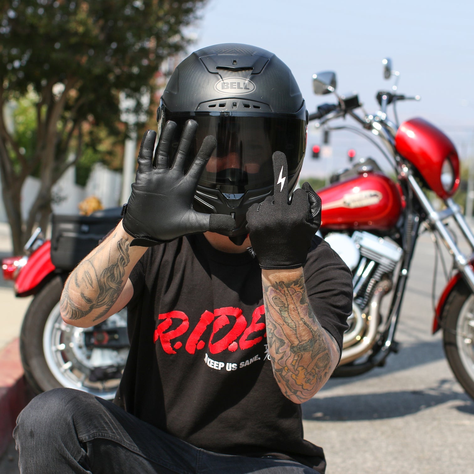 Stealth Leather Palm Gloves Gloves Thrashin Supply Co.