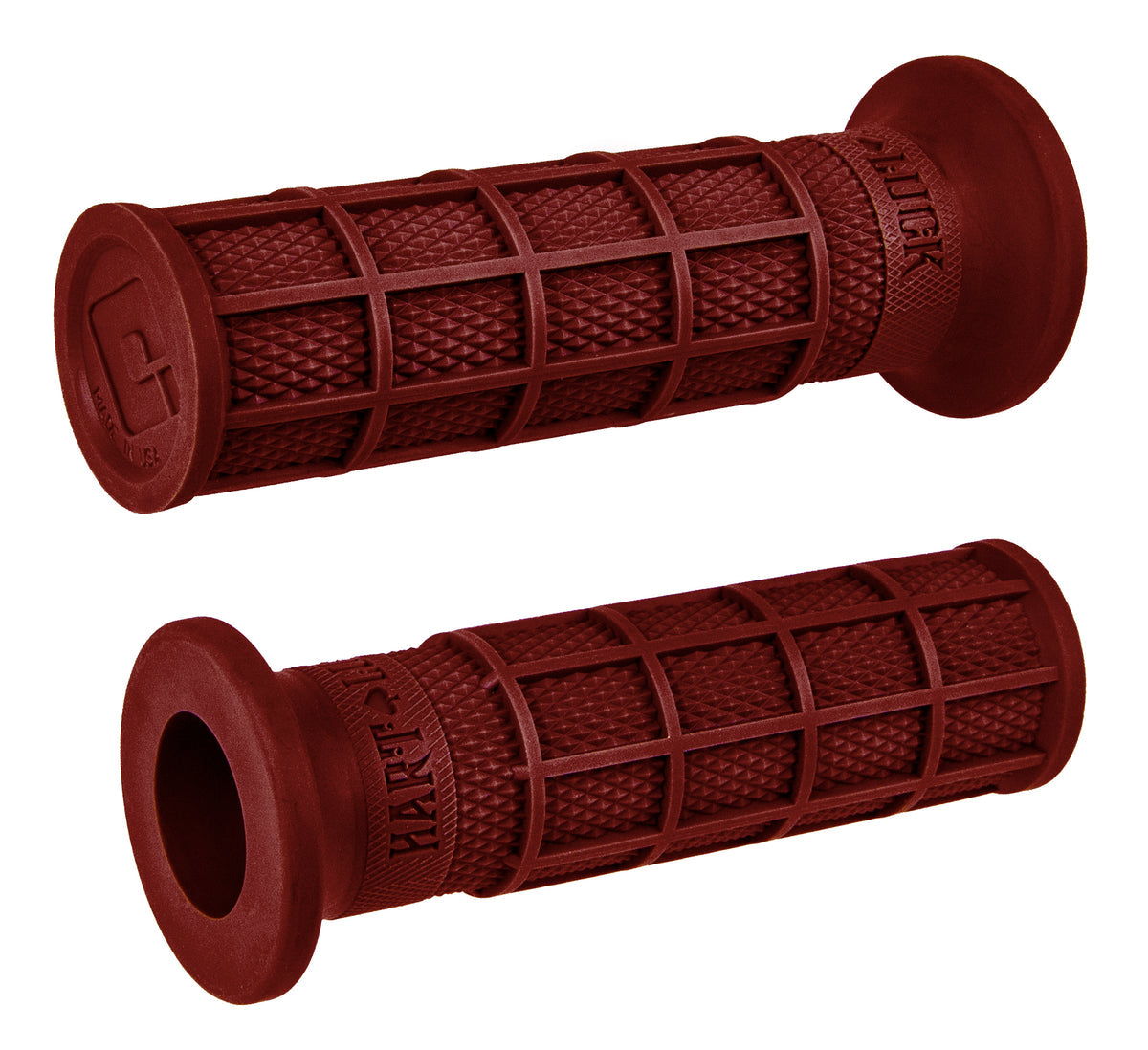 Hart-Luck Signature Full Waffle V-Twin Slip-On Grip Set Grips ODI Dark Red