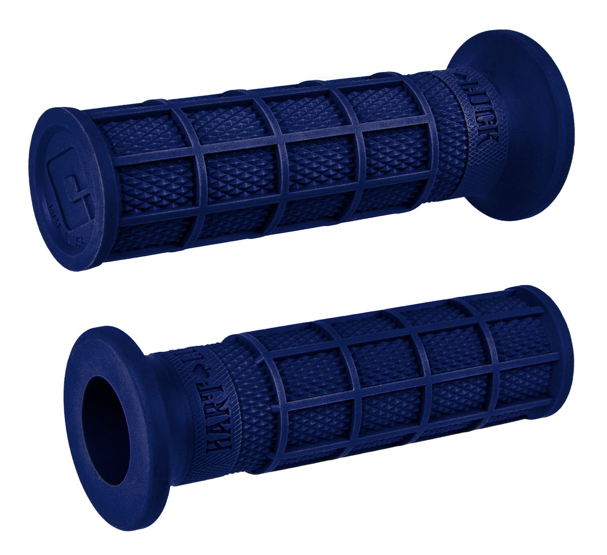 Hart-Luck Signature Full Waffle V-Twin Slip-On Grip Set Grips ODI Dark Blue