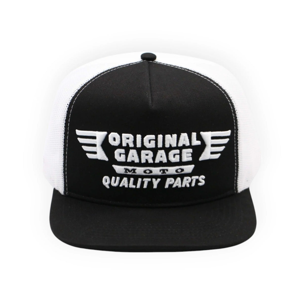 OG Quality Parts White/Black Trucker Hat Trucker Cap Original Garage Moto