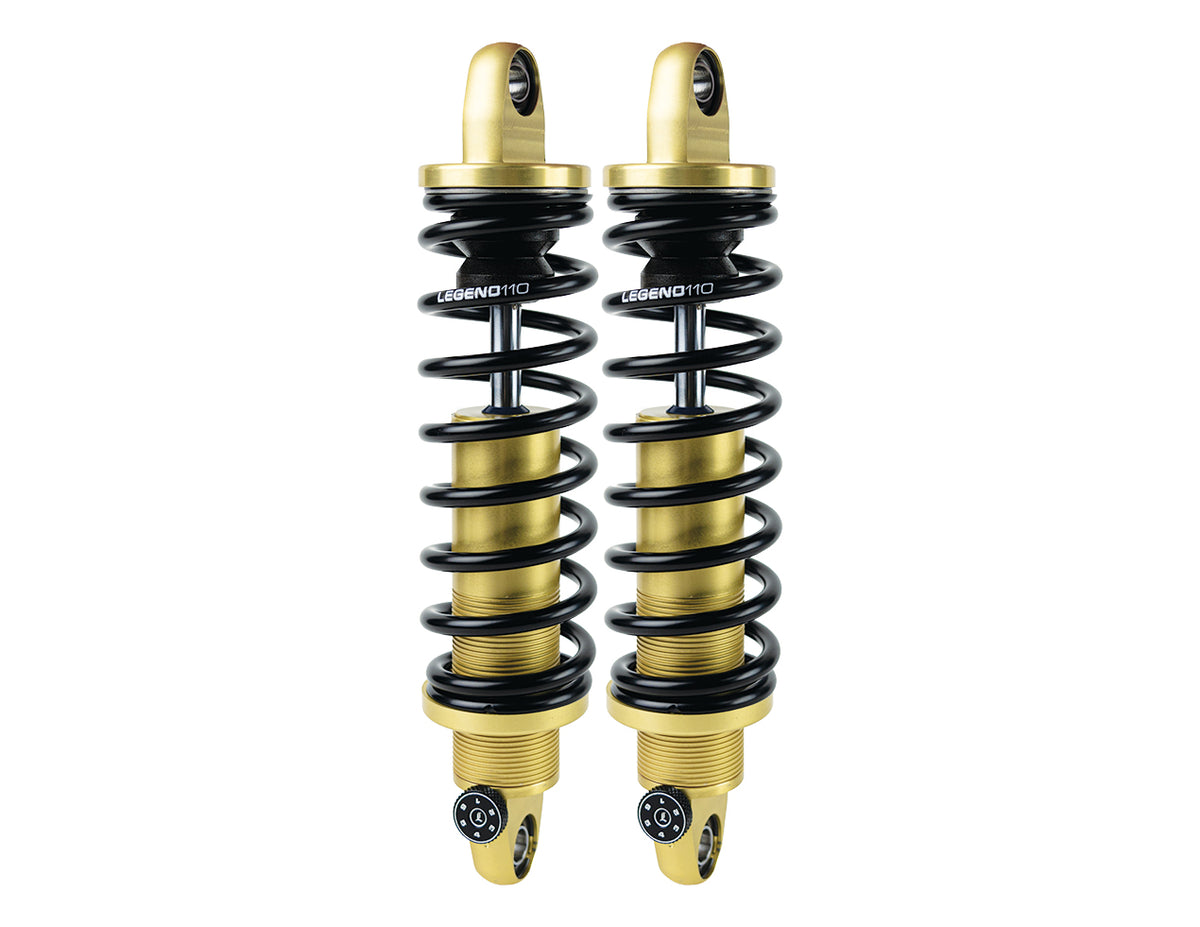 Legend REVO-A - 04+ Sportster Rear Shocks Legend Suspension Gold 12" Standard
