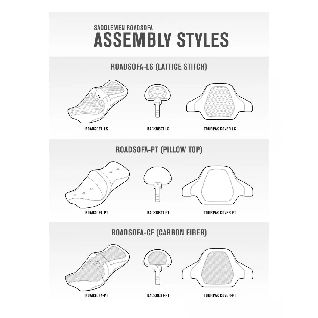 Extented Reach Heated Road Sofa Seats - 08-23 Touring Seat Saddlemen