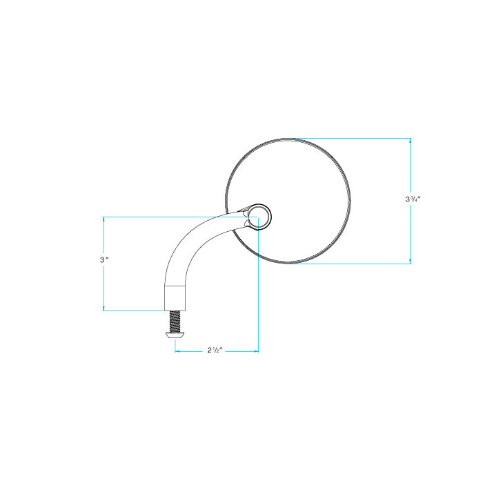 Utility Mirror Round Short Arm CE Perch Mount Mirrors Biltwell Inc.