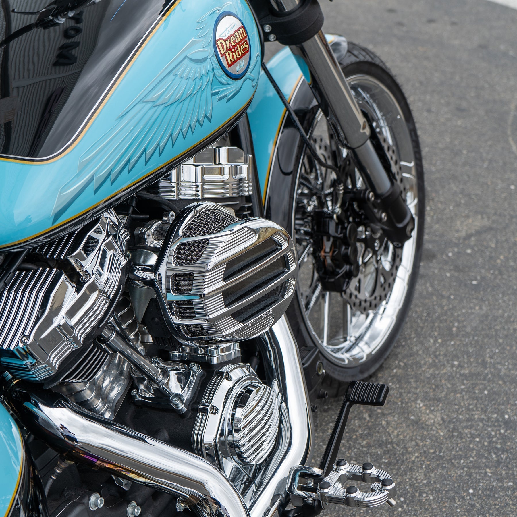 SideKick Air Cleaner, Chrome - 24+ Touring Air Cleaner Arlen Ness