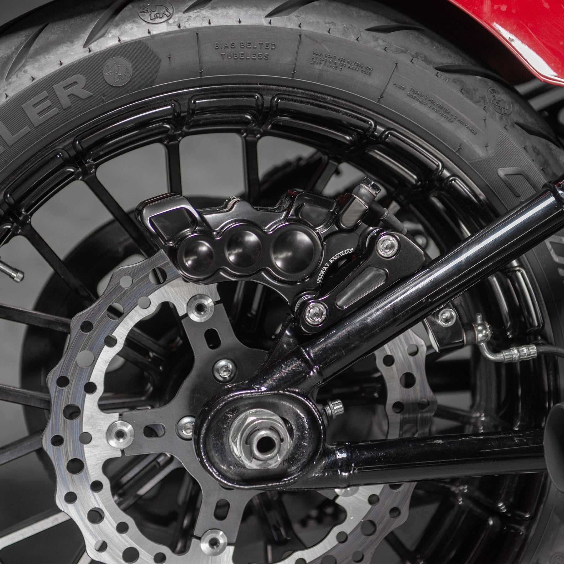 Rear 6-Piston Brake Caliper Kit, Black - 18+ Softail Brake Calipers Arlen Ness