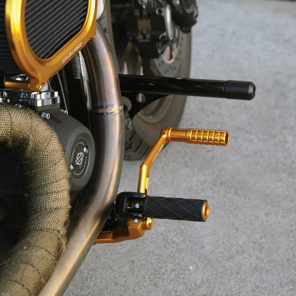 Speedliner Brake Arm, Gold - 18+ Softail Brake Arm Arlen Ness