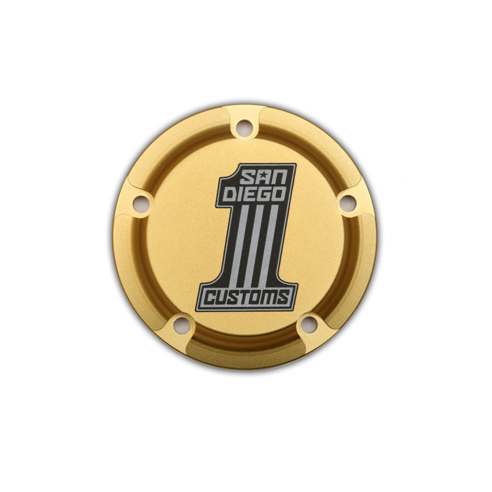"NUMBER ONE" Timing Cover - Twin Cam Timing Cover San Diego Customs Gold