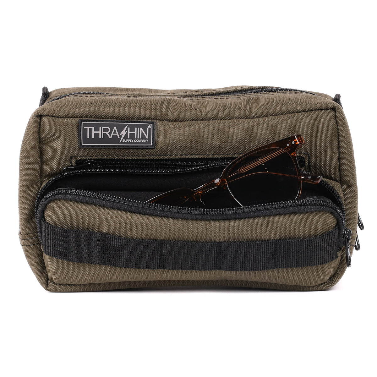HandleBar Bag Plus, Army Green Handlebar Bag Thrashin Supply Co.