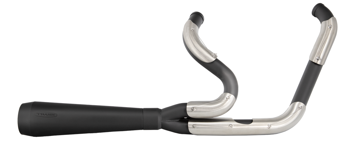 Assault 2:1 Exhaust - Softail Full Exhaust System Trask Performance Black