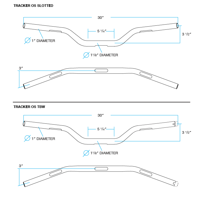 Tracker O/S Low Handlebars Handlebar Biltwell Inc.