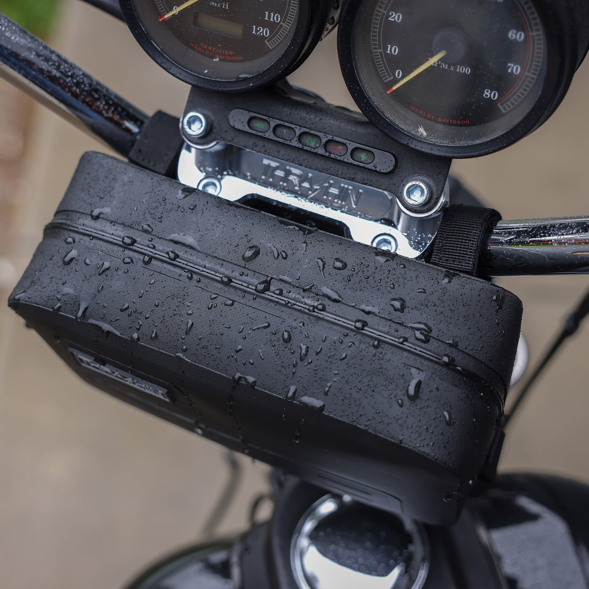 Waterproof HandleBar Bag, Black Handlebar Bag Thrashin Supply Co.