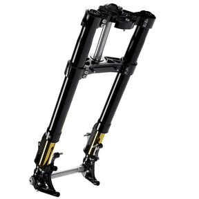 KR8 Inverted Front End Kit Inverted Front End Kraus Motor Co. Black Components & Black Forks Standard Length 14+ Harley Touring Models (30mm Stem)