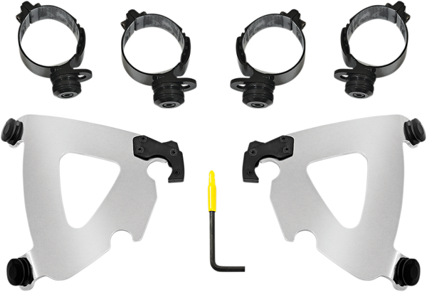 Road Warrior Trigger Lock Mount Kit - 18+ FXLRS & FLSB Fairing Brackets Memphis Shades Polished
