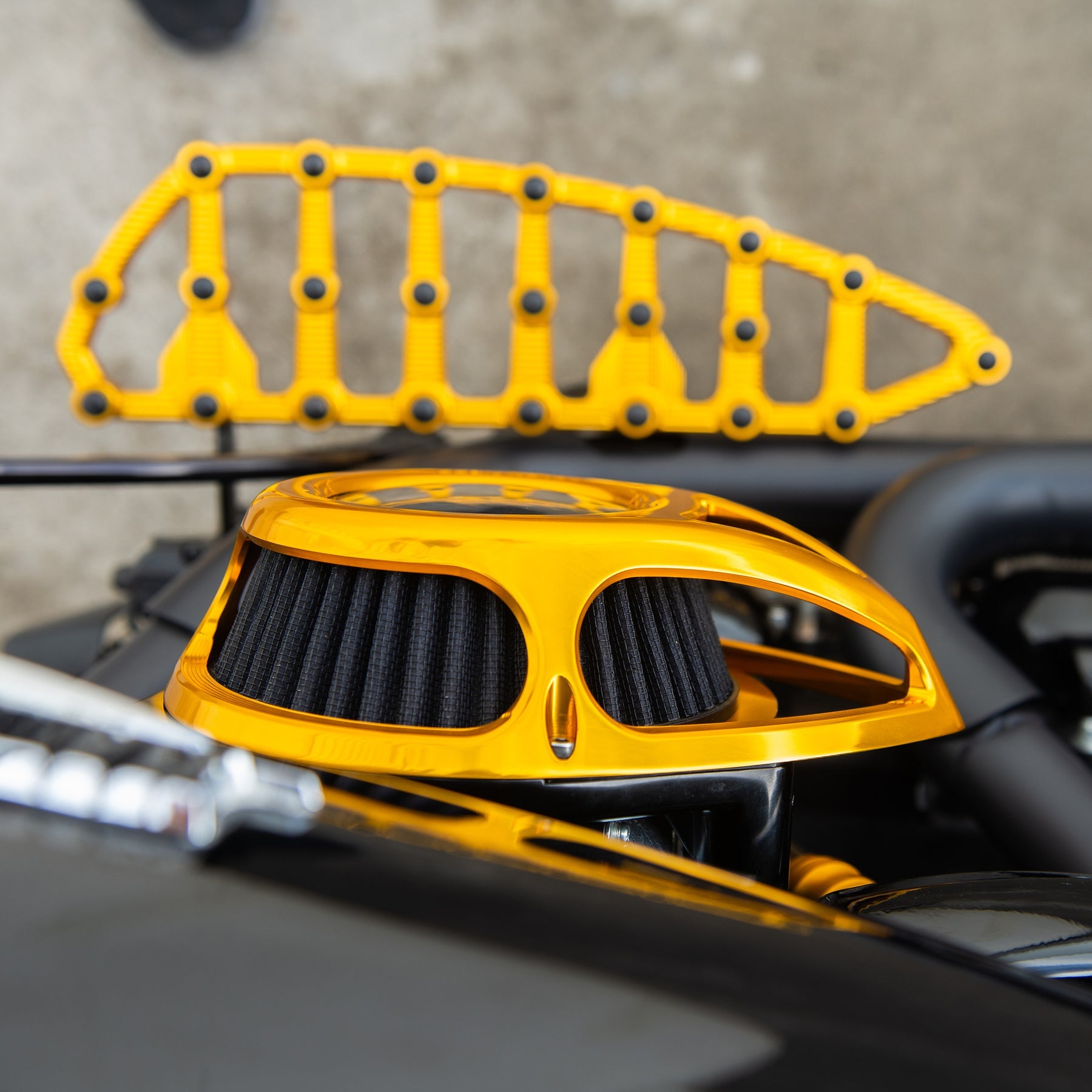 Clear Tear Air Cleaner, Gold - 24+ Touring Air Cleaner Arlen Ness